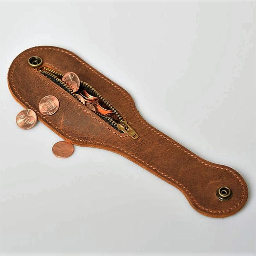 Men's Coin Pouch Leather Sap - Bonus